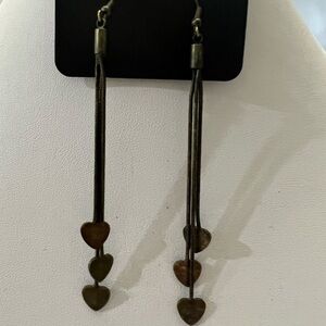 Paparazzi Brass Heart Dangle Earrings